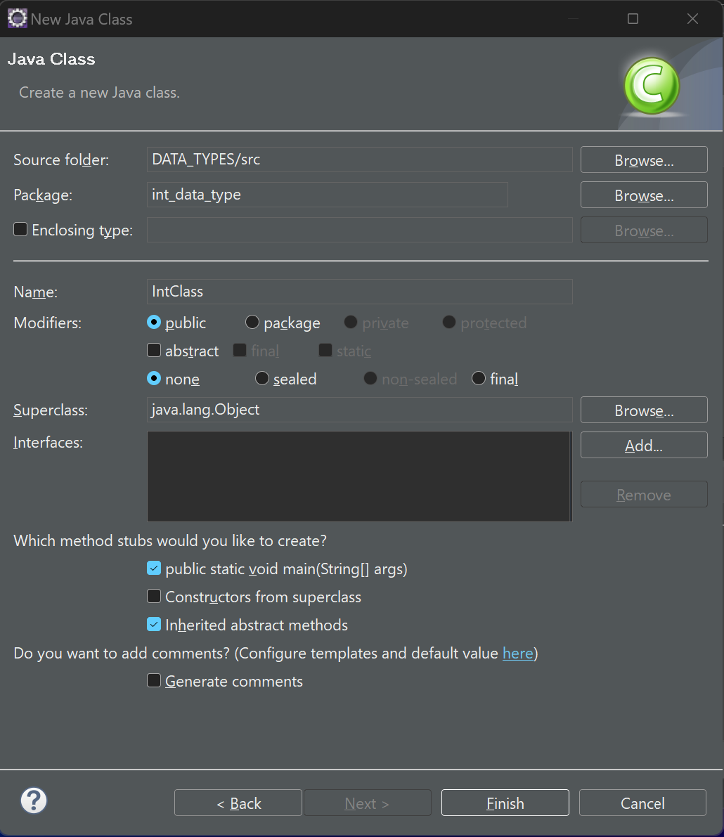 Working with Data Types # | JavaForBeginners